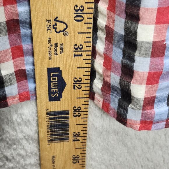 Koni Jean Co. Multi Color Plaid  Button Front Short Sleeve Shirt Size XL - Picture 12 of 13